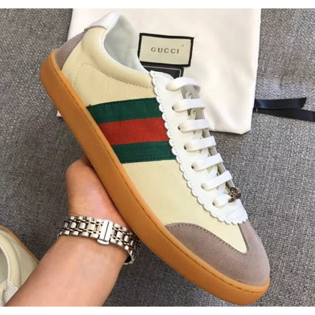 Gucci Suede Web Lovers Sneakers Leather Beige 2018