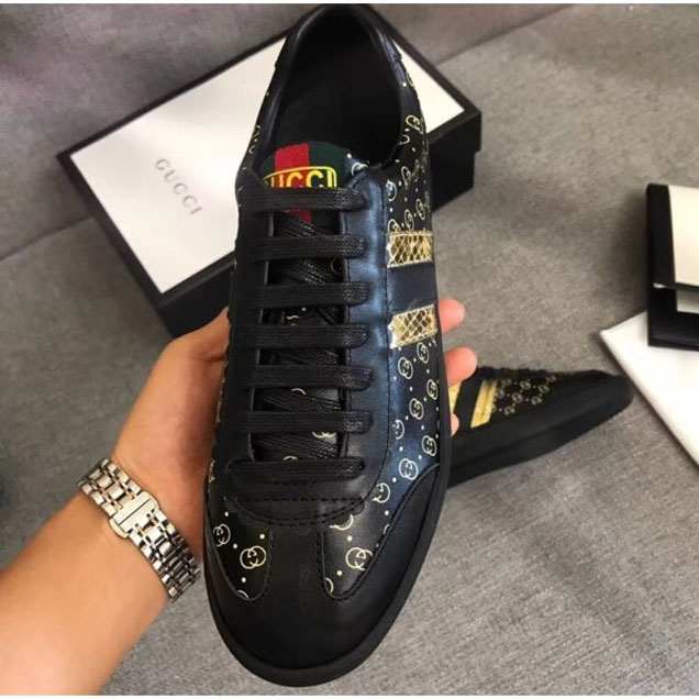 Gucci GG Pattern Web Gucci-Dapper Dan Lovers Sneakers Black 2018