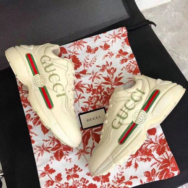 Gucci Rhyton Logo Dad Sneakers 528892 Calfskin Leather Spring Summer 2018 Collection Off White