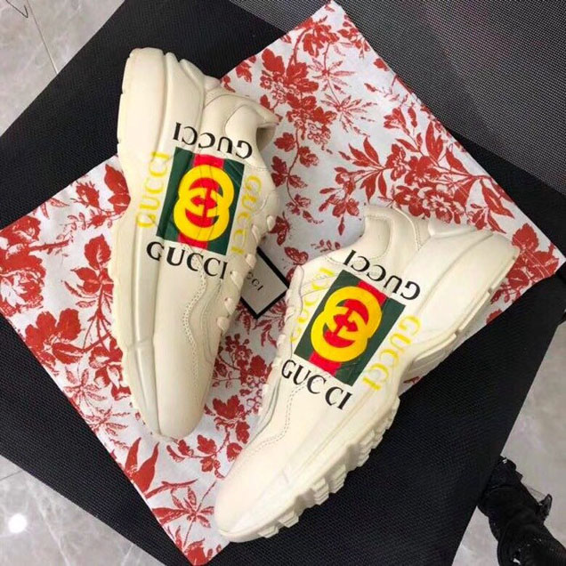 Gucci Rhyton Logo Dad Sneakers 500878 Calfskin Leather Spring Summer 2018 Collection Off White