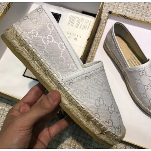 Gucci GG Supreme Canvas Espadrilles White