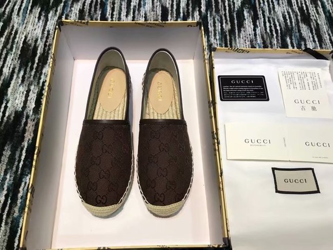 Gucci logo canvas espadrille GG1384LRF Chocolates