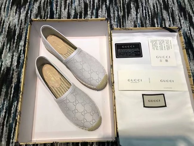 Gucci logo canvas espadrille GG1384LRF silver