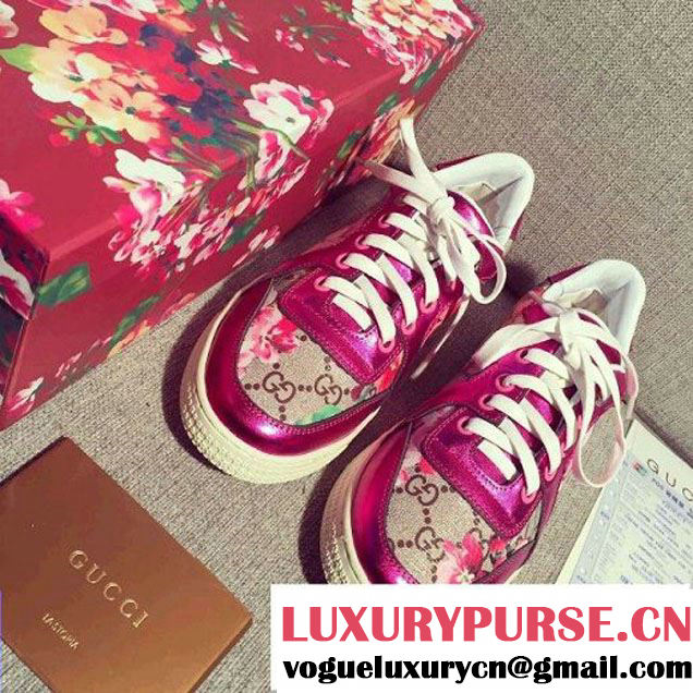 Gucci Blooms Print Low-top Sneakers Metallic Fuchsia 2016 (SZ4029-6040104 )