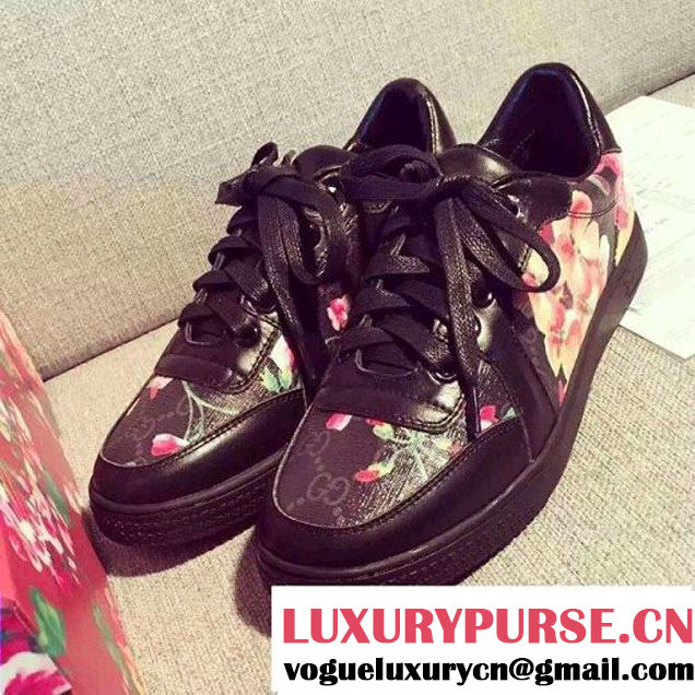 Gucci Blooms Print Low-top Sneakers Black 2016 (SZ4029-6040107 )