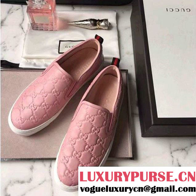 Gucci Signature Leather Slip-On Pink 2016 (GD4005-6072815 )