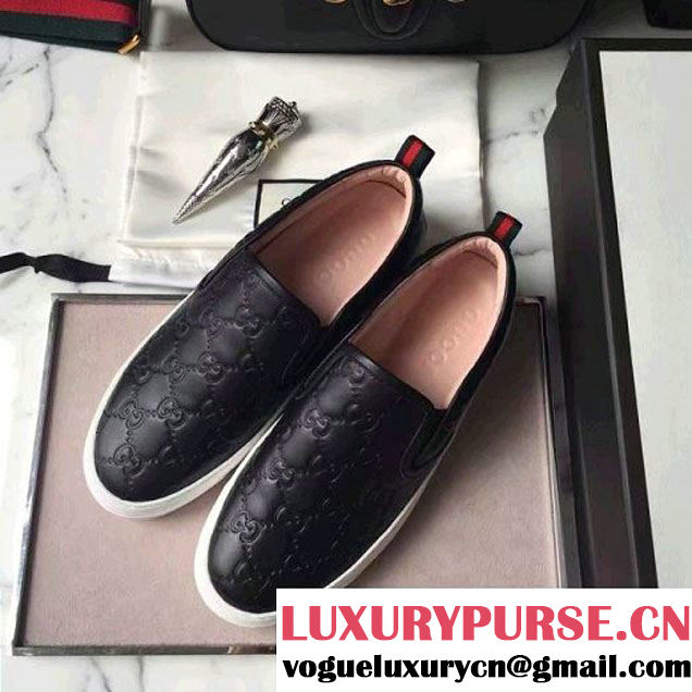 Gucci Signature Leather Slip-On Black 2016 (GD4005-6072817 )