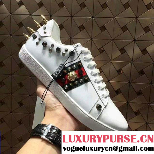 Gucci Studed Tiger Low-top Sneaker For Men/Women White 2017 (SZ2029-6123120 )