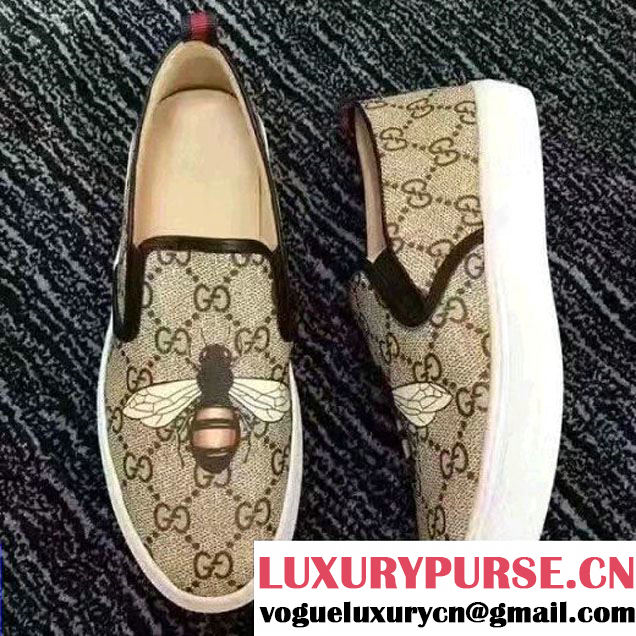 Gucci GG Supreme Bee Print Slip-On Sneaker 2017 (LG-7030808 )