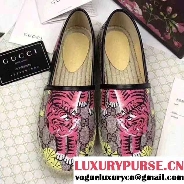 Gucci Bengal Print Espadrille 454702 Pink 2017 (JQB-7050603 )