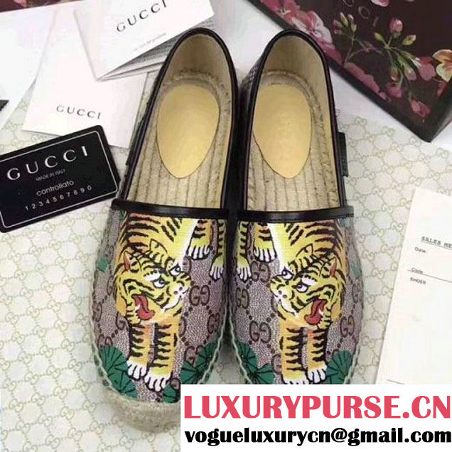 Gucci Bengal Print Espadrille 454702 Yellow/Green 2017 (JQB-7050604 )