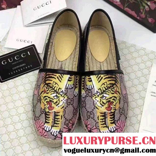 Gucci Bengal Print Espadrille 454702 Yellow/Pink 2017 (JQB-7050605 )