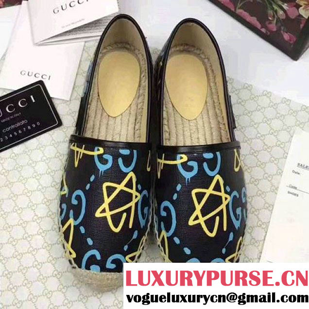 Gucci GucciGhost Print Espadrille Black 2017 (JQB-7050606 )