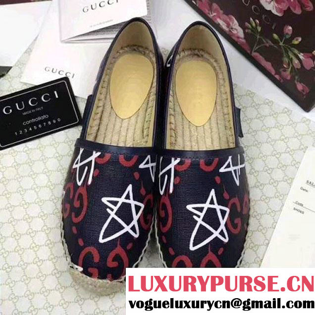 Gucci GucciGhost Print Espadrille Blue 2017 (JQB-7050607 )