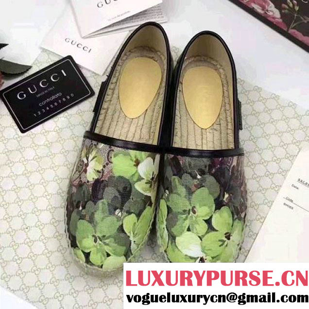 Gucci GG Blooms Supreme Espadrille 427110 Green 2017 (JQB-7050615 )