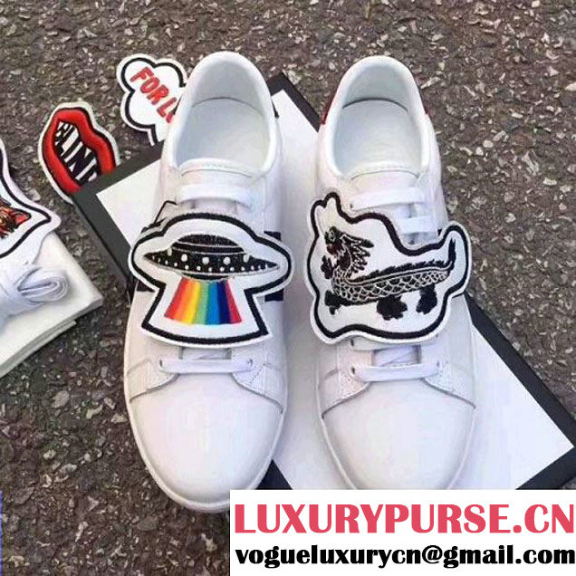 Gucci Ace Sneaker with Removable Patches UFO/Dragon 2017 (LG-7061312 )