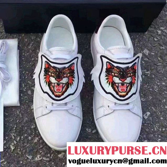 Gucci Ace Sneaker with Removable Patches Red Anger Cat 2017 (LG-7061313 )