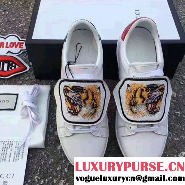 Gucci Ace Sneaker with Removable Patches Tiger Head 2017 (LG-7061315 )