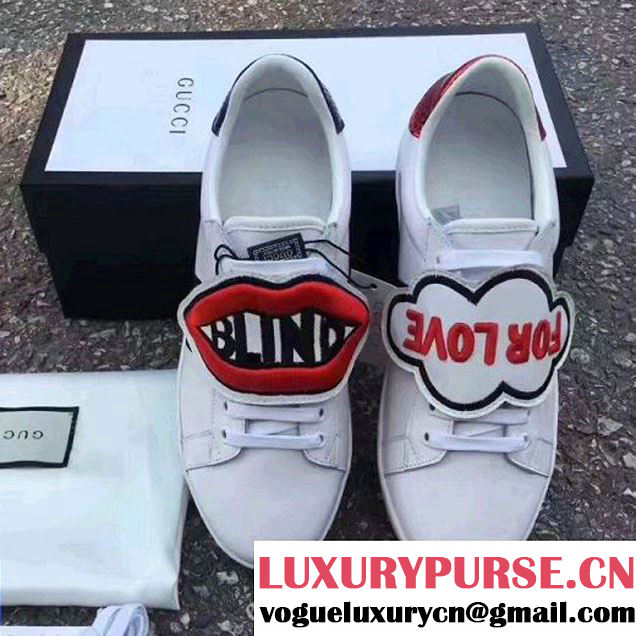 Gucci Ace Sneaker with Removable Patches Lip/Cloud 2017 (LG-7061317 )