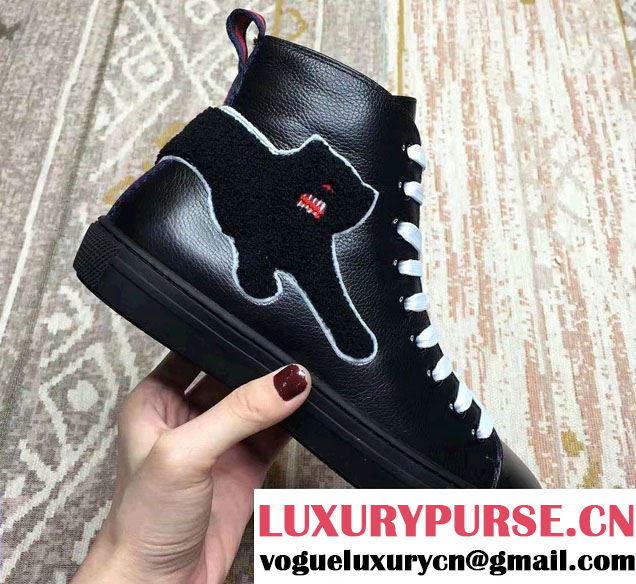 Gucci High-Top Lovers Sneakers 456216 Panther Runway 2016