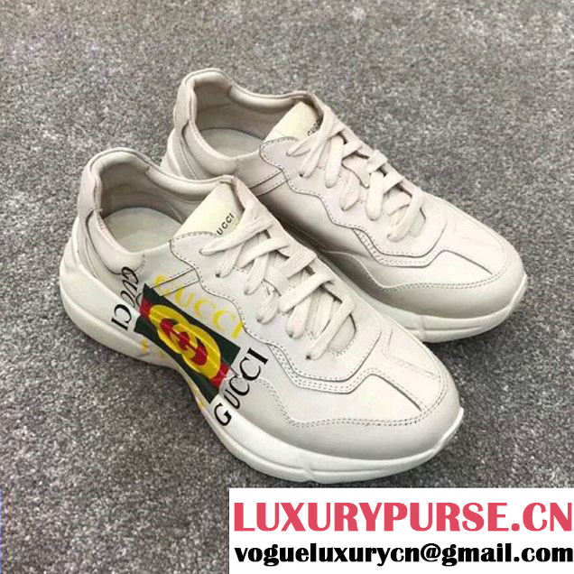 Gucci Rhyton Gucci Logo Leather Sneaker 500878 For Men and Women 2018 (GD5002-8010817 )