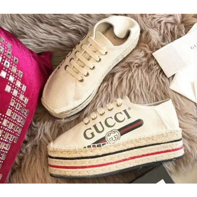 Gucci Vintage Logo Platform Espadrilles 2018