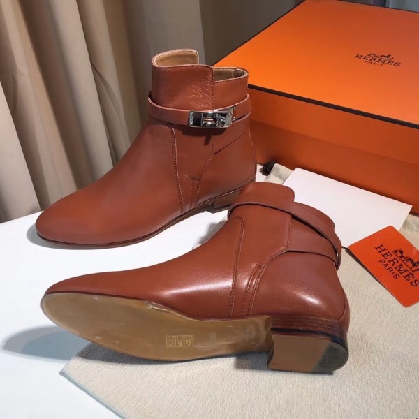 Hermes Calfskin Ankle Boot Brown 2018(Top) Collection