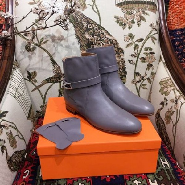 Hermes Neo Ankle Boots Calfskin Leather Fall/Winter 2018 Collection, Grey