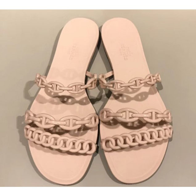 Hermes Chaine d'Ancre Pattern Rivage Sandals Beige 2018