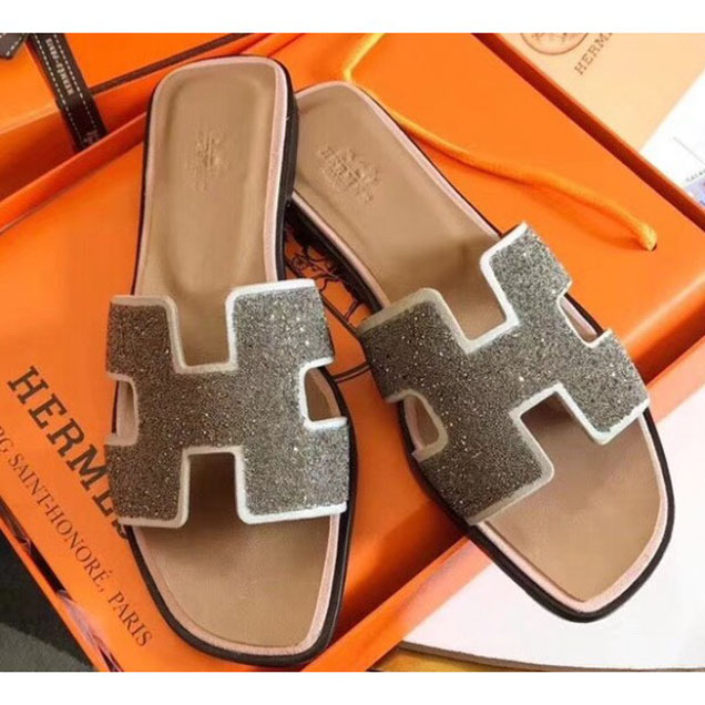 Hermes Crystal Oran Slipper Sandals 02