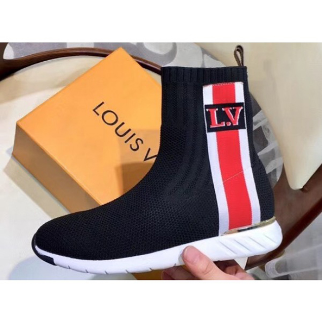 Louis Vuitton Aftergame Sneakers Boots Bold Stripe And LV Initials 1A4GKV Noir 2018