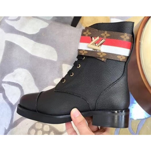 Louis Vuitton Wonderland Flat Ranger Boots 1A4GO2 Bold Red And White Stripe 2018