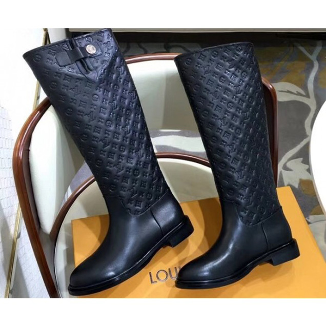 Louis Vuitton Monogram Flower Embossed High Boots