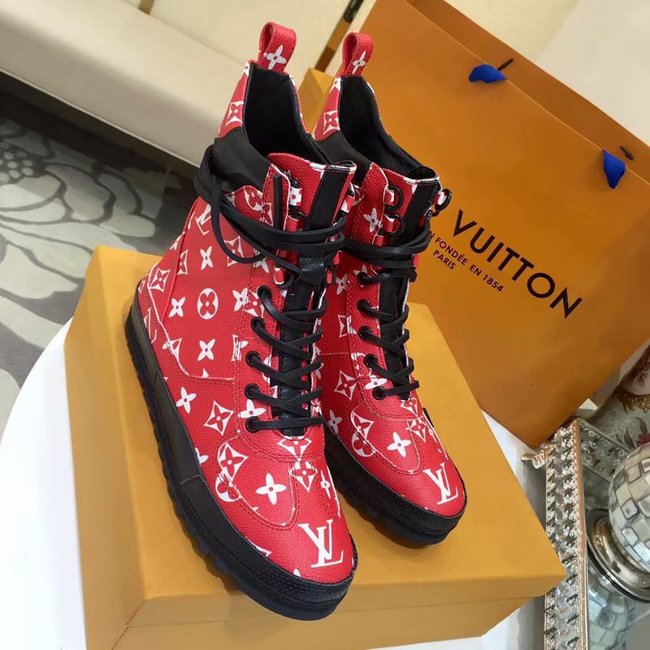 Louis Vuitton DIGITAL EXCLUSIVE HEART SNEAKER BOOT LV906SY red