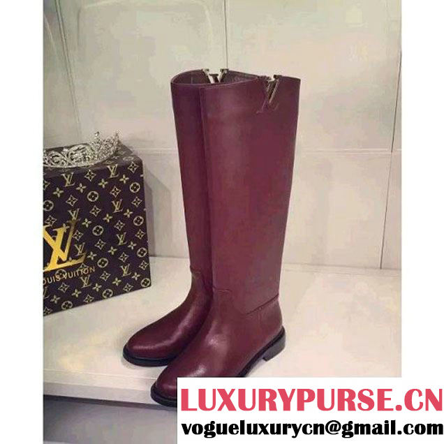 Louis Vuitton classic riding High boot in Burgundy 2014 (GDD2L380-100840 )