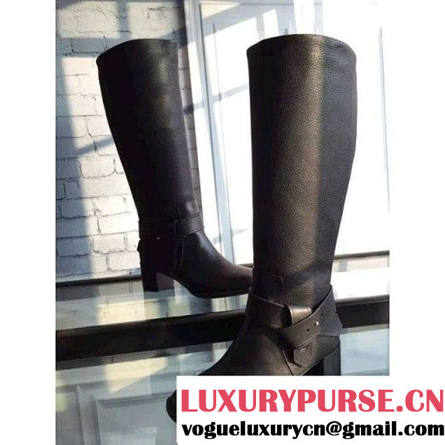 Louis Vuttion Belted Calfskin High Boot in Black 2015 (GDD2L380-102441 )