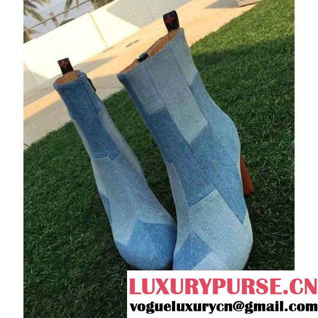 Louis Vuitton Denim Splicing Ankle Boot 2015 (GD3020-110849 )