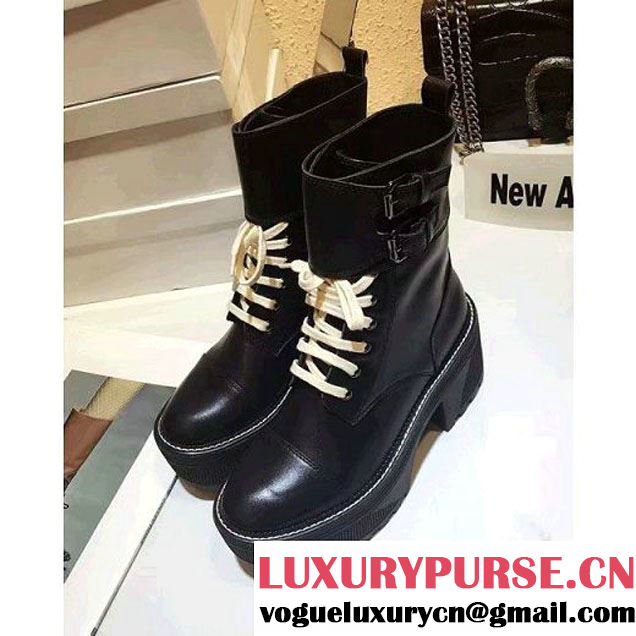 Louis Vuitton Fighter Platform Half Boot in Black 2016 (GD4029-6081335 )