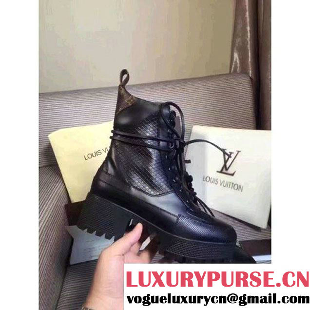 Louis Vuitton Palm Canyon Desert Boots All Black Leather 2016 (DF-6092034 )