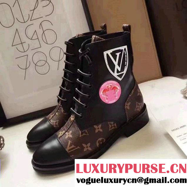 Louis Vuitton Checkpoint Flat Ranger Boots 1A26MF Stickers 2016