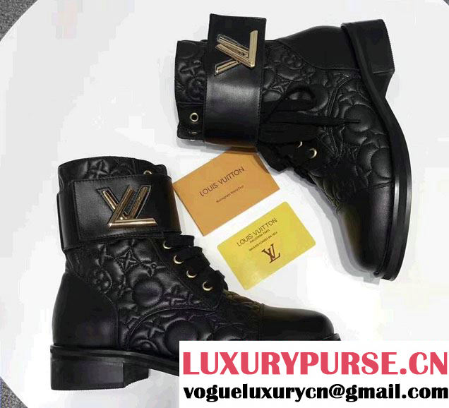 Louis Vuitton Heel 3.5cm Platform 1.5cm Wonderland Ranger Ankle Boots 1A2YF8 Monogram Flower 2017