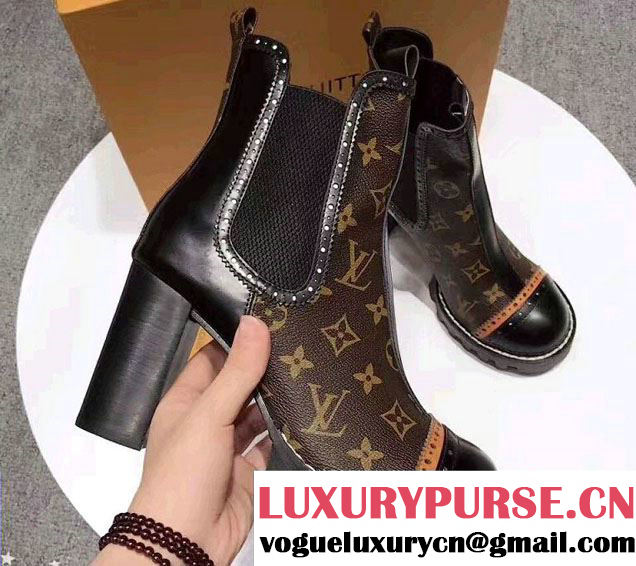 Louis Vuitton Heel 9.5cm Platform 3cm Boyish Ankle Boots 1A3G7E 2017