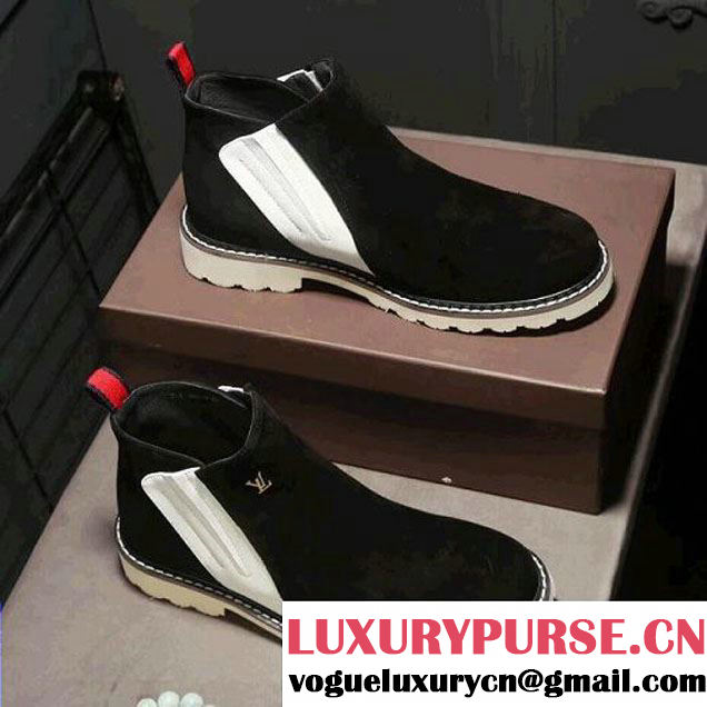 Louis Vuitton Suede Boots For Men Black (Shoe-7112406 )