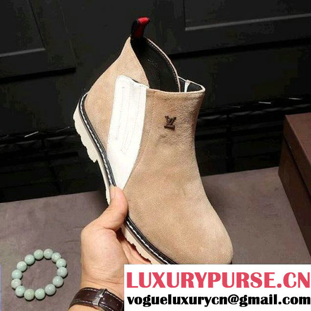 Louis Vuitton Suede Boots For Men Beige (Shoe-7112404 )