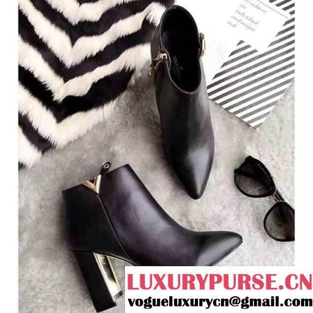 Louis Vuitton Black Cafskin Upper East Low Boot (LG-8030108 )