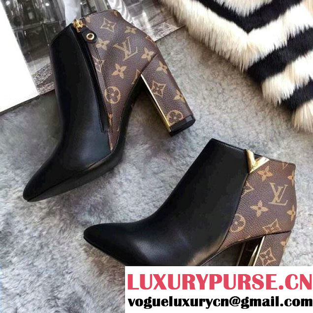 Louis Vuitton Calfskin & Monogram Canvas Upper East Low Boot (LG-8030107 )