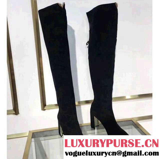 Louis Vuitton Black Suede Upper East Thigh Boot 2018 (LG-8030103 )