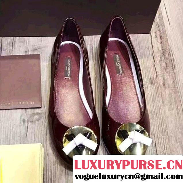 Louis Vuitton Lucky Charm Patent Calfskin Flat Ballerina Burgundy (GD2083-6102005 )