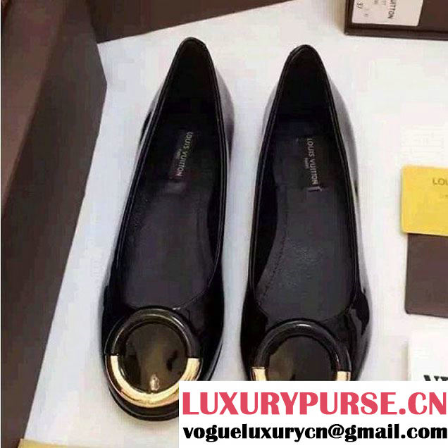 Louis Vuitton Circle Patent Calfskin Flat Ballerina Black (GD2083-6102009 )