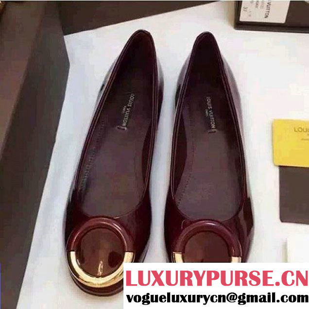 Louis Vuitton Circle Patent Calfskin Flat Ballerina Burgundy (GD2083-6102010 )